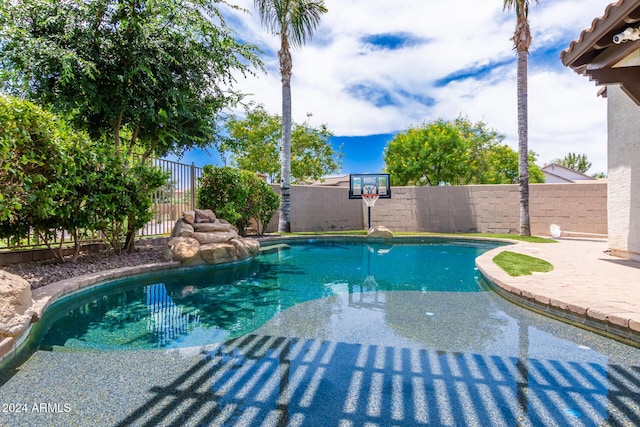 view of pool with a patio area