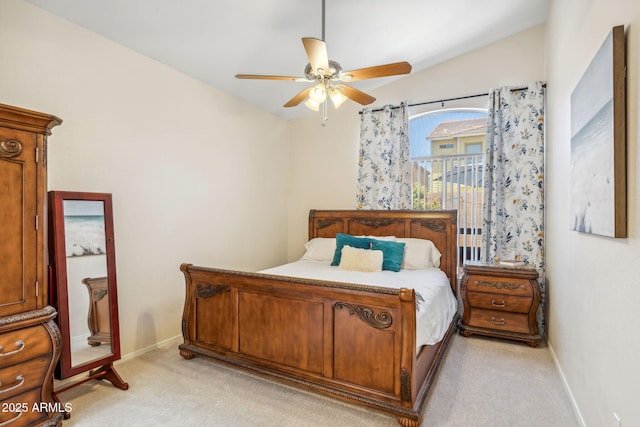 4918 W Wahalla Ln, Glendale, AZ 85308 - bedroom with lofted ceiling, light colored carpet, and ceiling fan