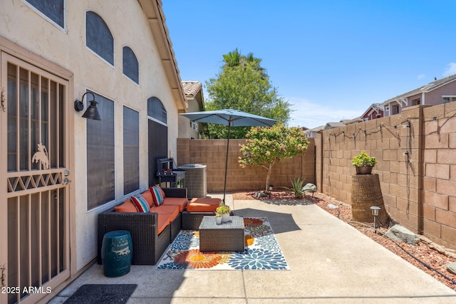 4918 W Wahalla Ln, Glendale, AZ 85308 - fenced backyard featuring a patio and an outdoor living space