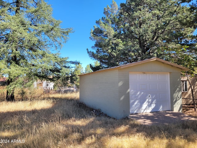 view of garage