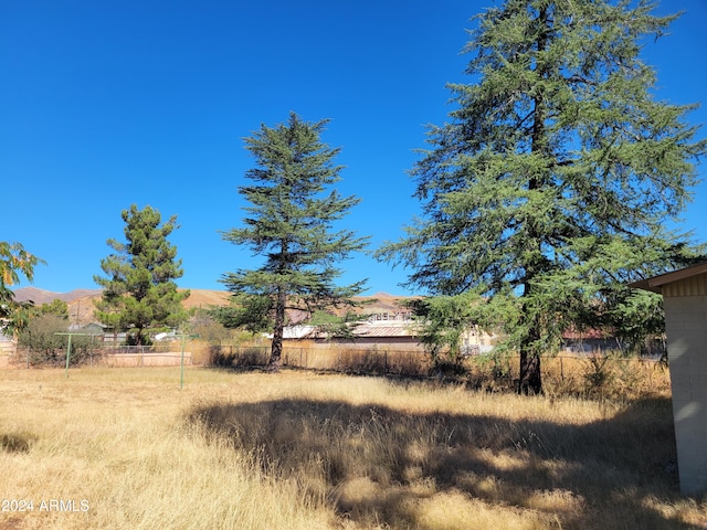 view of yard with a mountain view