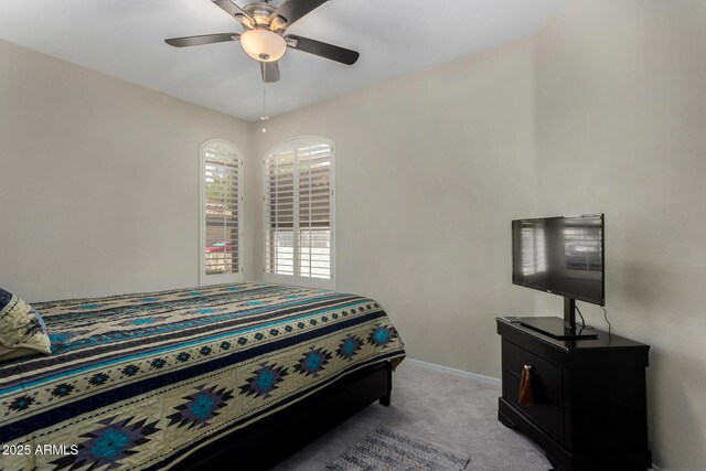 23813 S Pleasant Way, Sun Lakes, AZ 85248 - bedroom featuring a ceiling fan, baseboards, and light carpet