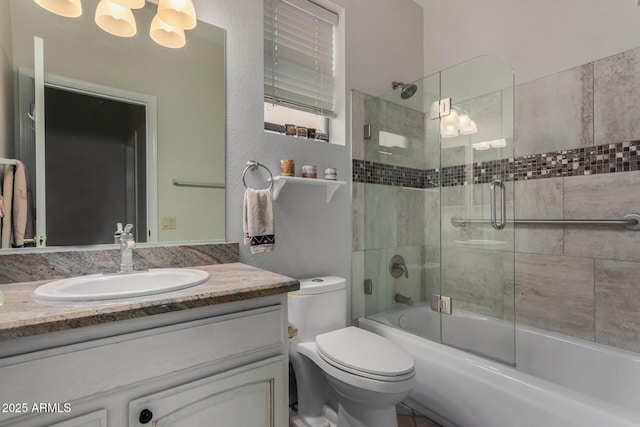 23813 S Pleasant Way, Sun Lakes, AZ 85248 - full bathroom with toilet, enclosed tub / shower combo, and vanity