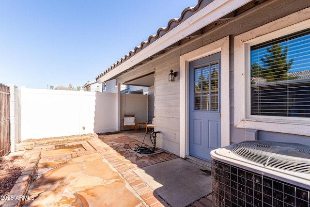 view of patio / terrace with central air condition unit