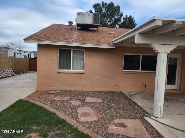 view of property exterior featuring a patio