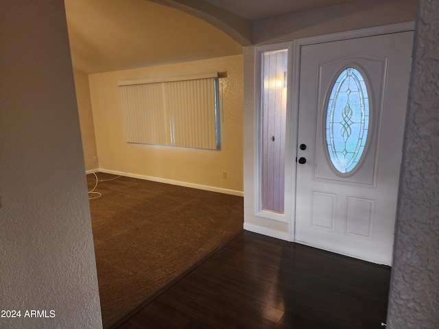 foyer featuring dark hardwood / wood-style flooring