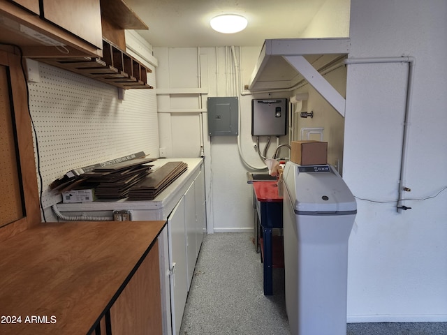 kitchen with white cabinetry