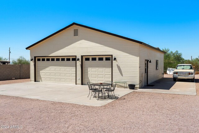 view of garage