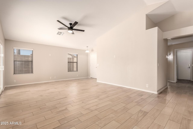 spare room featuring ceiling fan