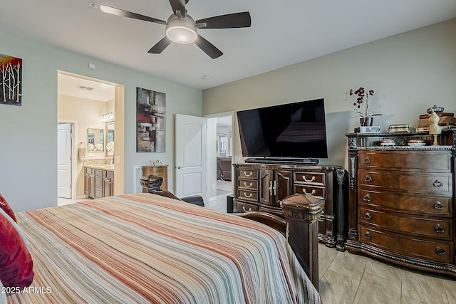 12738 W Brookhart Way, Peoria, AZ 85383 - bedroom with ensuite bathroom, ceiling fan, and a sink