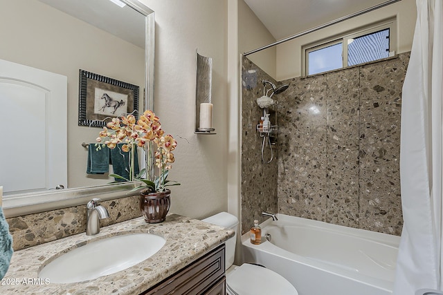 12738 W Brookhart Way, Peoria, AZ 85383 - bathroom with vanity, shower / tub combo, and toilet