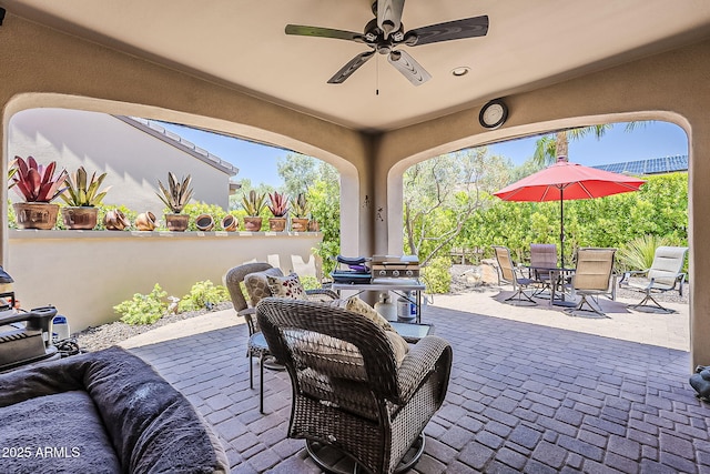 12738 W Brookhart Way, Peoria, AZ 85383 - view of patio / terrace with ceiling fan and outdoor dining space