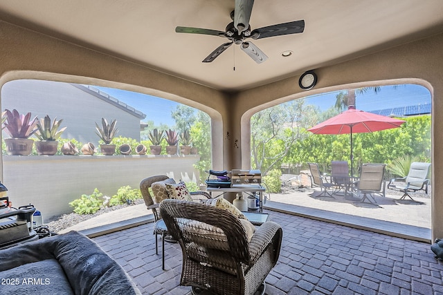 12738 W Brookhart Way, Peoria, AZ 85383 - view of patio / terrace featuring ceiling fan and outdoor dining space
