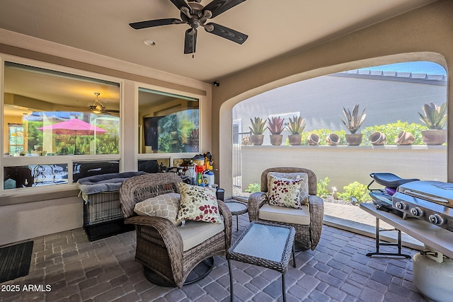 12738 W Brookhart Way, Peoria, AZ 85383 - view of patio with a ceiling fan and a grill