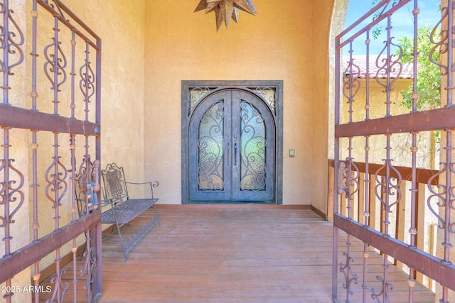 1338 W Mountain View Dr, Mesa, AZ 85201 - entrance to property featuring french doors and stucco siding