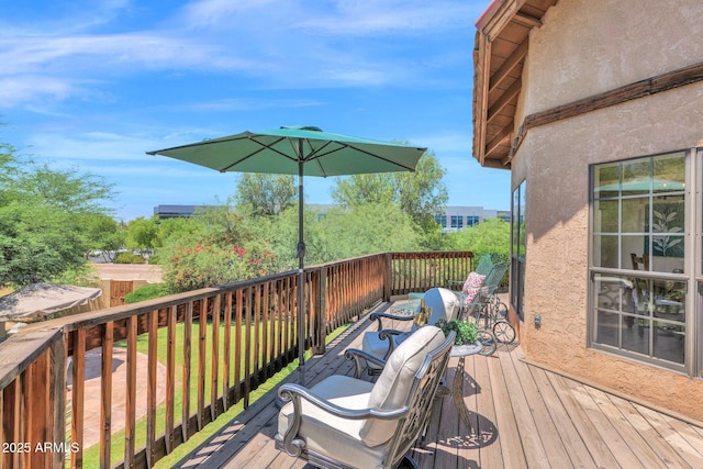 1338 W Mountain View Dr, Mesa, AZ 85201 - view of wooden terrace