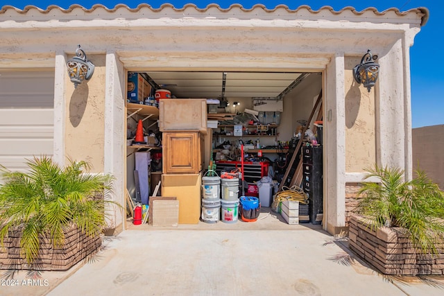 view of garage