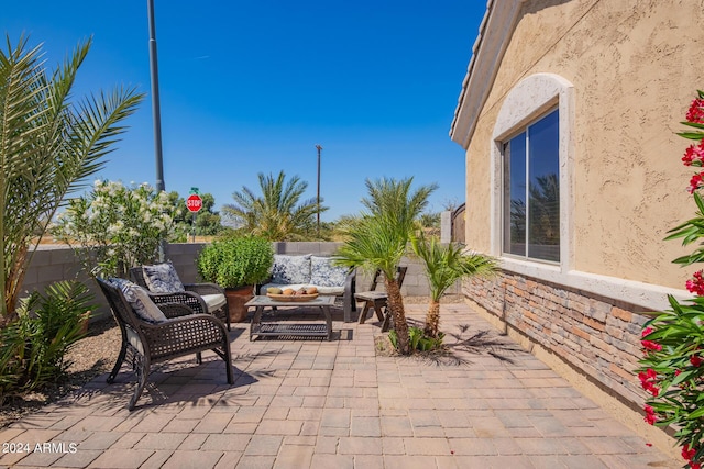 view of patio with an outdoor living space