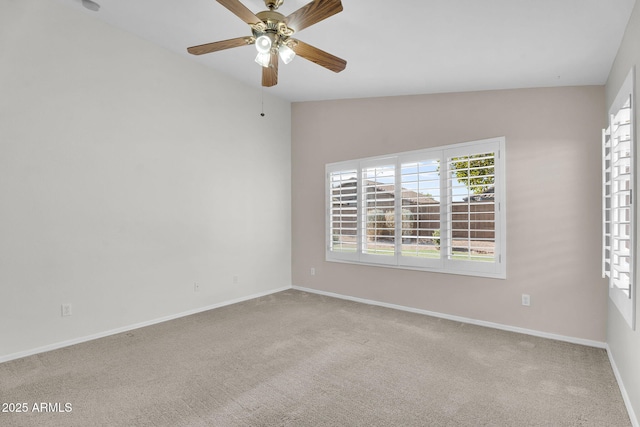 10304 E Plata Ave, Mesa, AZ 85212 - carpeted empty room with lofted ceiling and a ceiling fan