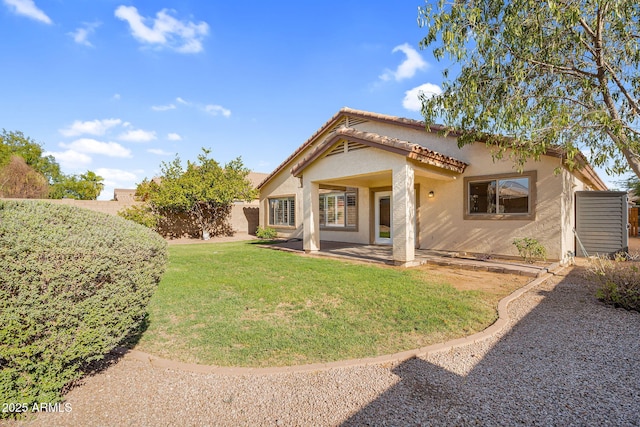 10304 E Plata Ave, Mesa, AZ 85212 - back of house with a tiled roof, stucco siding, and a patio area