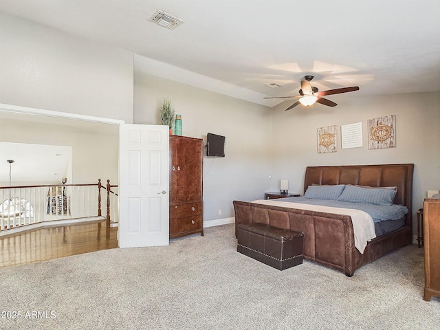 4530 W Misty Willow Ln, Glendale, AZ 85310 - bedroom featuring carpet, ceiling fan, and vaulted ceiling