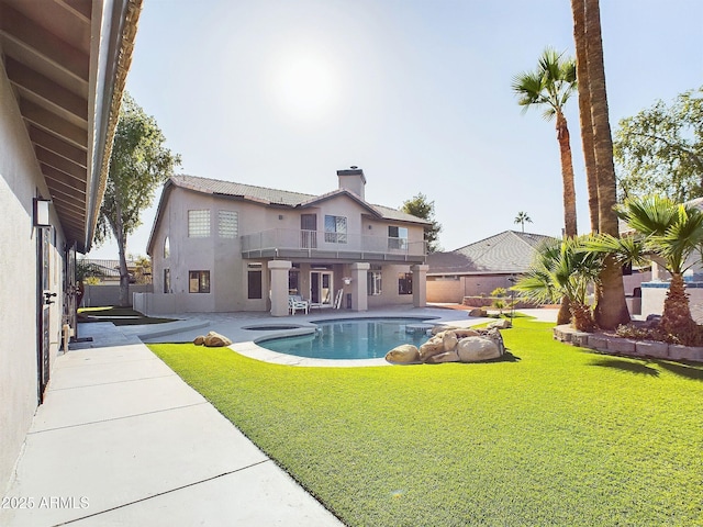 4530 W Misty Willow Ln, Glendale, AZ 85310 - view of pool featuring a lawn and a patio area