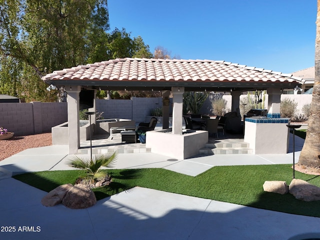 4530 W Misty Willow Ln, Glendale, AZ 85310 - view of patio / terrace featuring a gazebo, area for grilling, and an outdoor hangout area