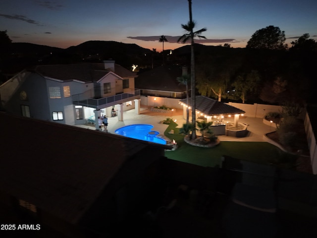 4530 W Misty Willow Ln, Glendale, AZ 85310 - exterior space featuring a mountain view and a patio area