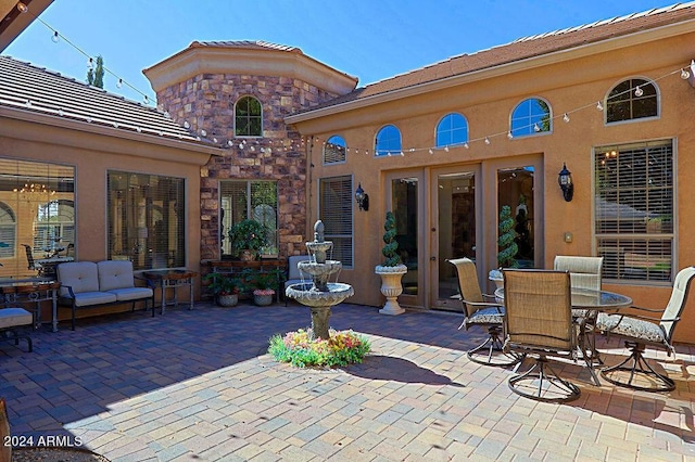 view of patio / terrace with an outdoor living space