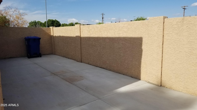 view of patio featuring a fenced backyard