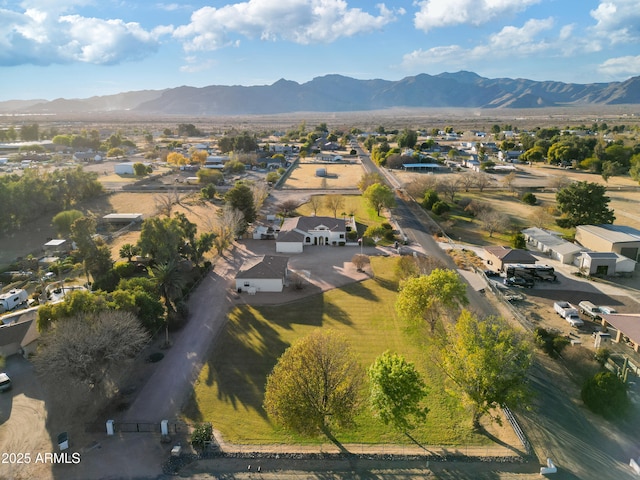 aerial view with a mountain view