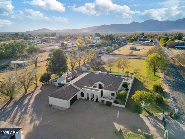 aerial view featuring a mountain view