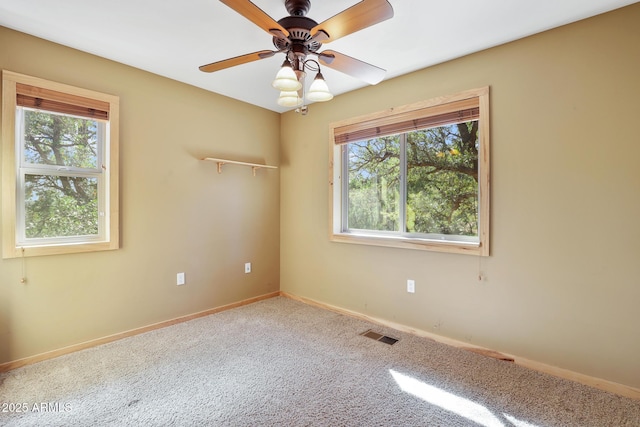 6602 W Dogwood Ln, Pine, AZ 85544 - empty room with baseboards, ceiling fan, visible vents, and carpet
