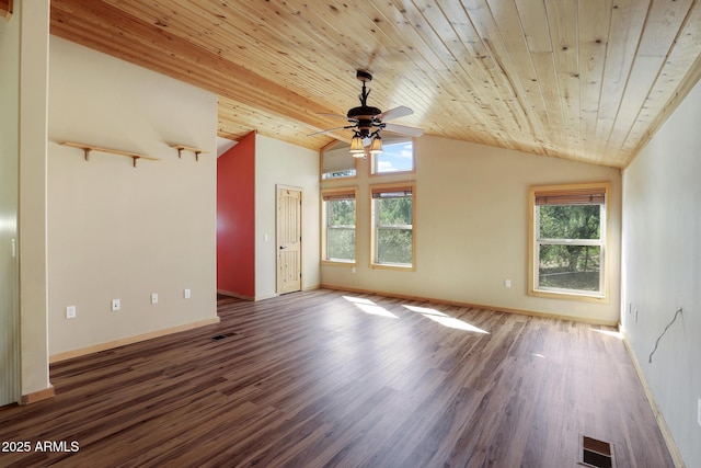 6602 W Dogwood Ln, Pine, AZ 85544 - interior space featuring a ceiling fan, a wealth of natural light, wooden ceiling, and visible vents
