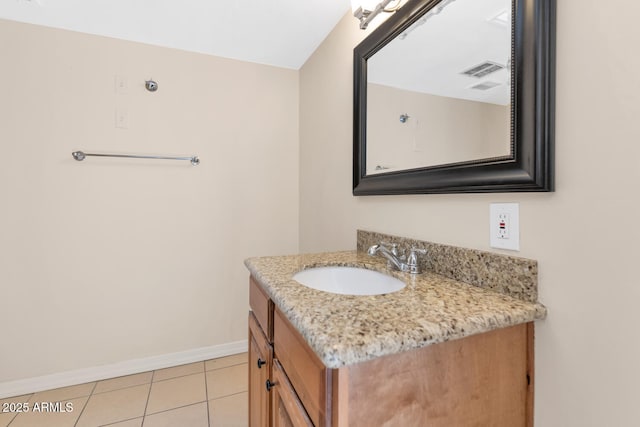 bathroom featuring vanity and tile patterned floors