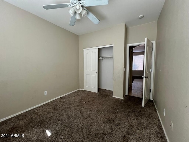 3030 S 102nd Ln, Tolleson, AZ 85353 - unfurnished bedroom with carpet flooring, a closet, and ceiling fan