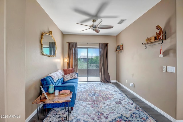 17493 W Arroyo Way, Goodyear, AZ 85338 - sitting room with a ceiling fan and wood finished floors