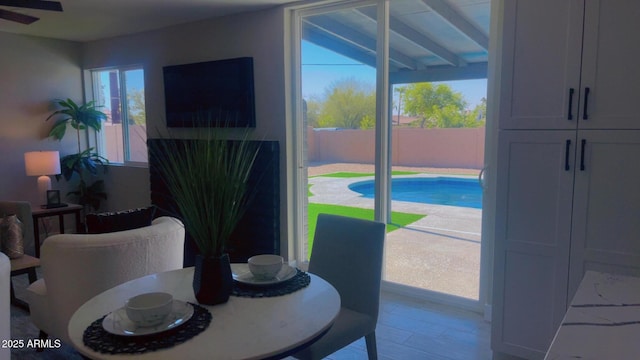 4509 E La Puente Ave, Phoenix, AZ 85044 - dining space featuring a ceiling fan
