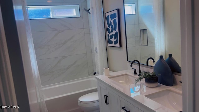 4509 E La Puente Ave, Phoenix, AZ 85044 - full bath featuring toilet, double vanity, and  shower combination