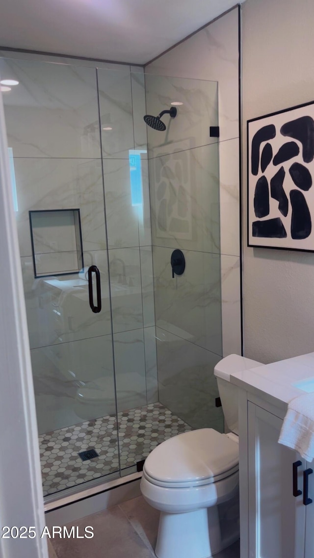 4509 E La Puente Ave, Phoenix, AZ 85044 - full bath with a stall shower, toilet, and vanity