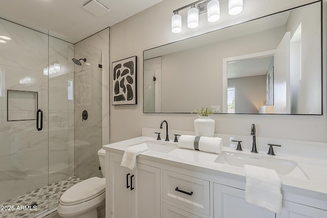 4509 E La Puente Ave, Phoenix, AZ 85044 - full bath with a shower stall, toilet, and double vanity