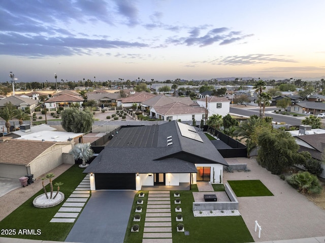 bird's eye view with a residential view