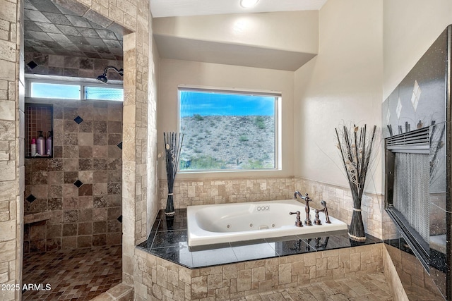 15413 S 31st Pl, Phoenix, AZ 85048 - bathroom with a whirlpool tub and a tile shower