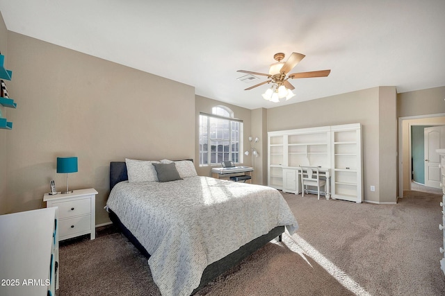 15413 S 31st Pl, Phoenix, AZ 85048 - carpeted bedroom featuring baseboards, visible vents, and a ceiling fan