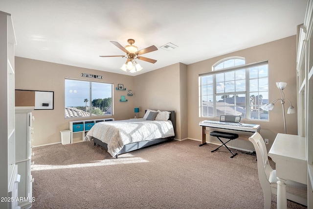 15413 S 31st Pl, Phoenix, AZ 85048 - bedroom featuring baseboards, visible vents, multiple windows, and carpet