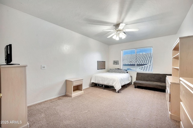 15413 S 31st Pl, Phoenix, AZ 85048 - bedroom featuring light colored carpet, baseboards, and a ceiling fan