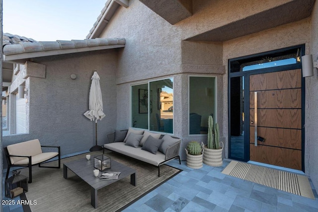 view of patio with an outdoor living space