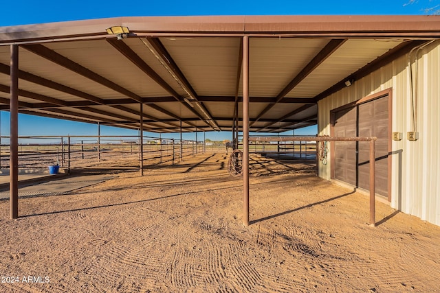 exterior space with a rural view