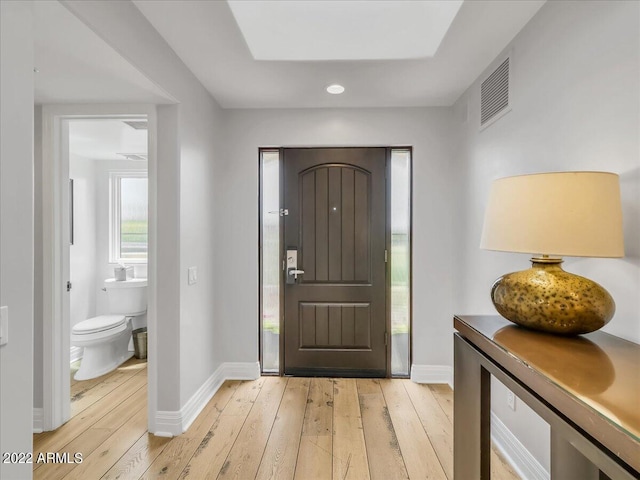 entrance foyer featuring light hardwood / wood-style floors