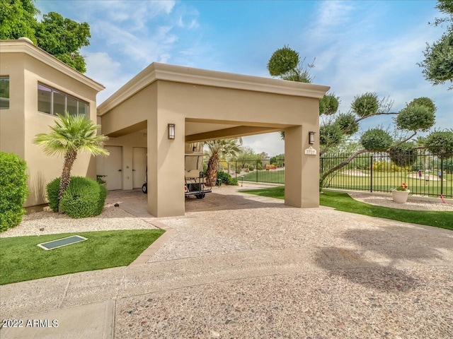 surrounding community with a patio